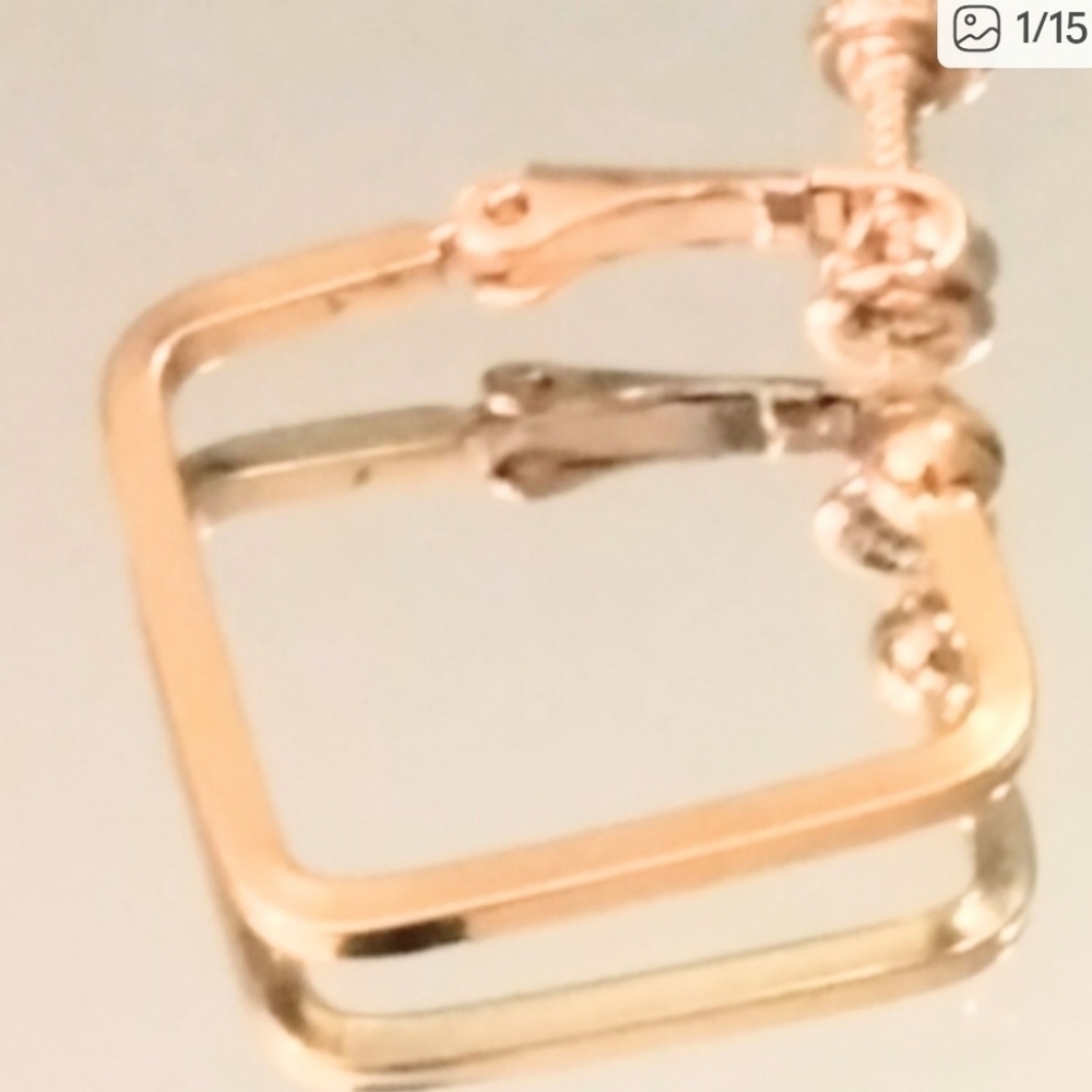 Old Money Earrings Gold Hoop Screw On Geometric Minimalist Luxury Jewelry - Picture 2 of 16